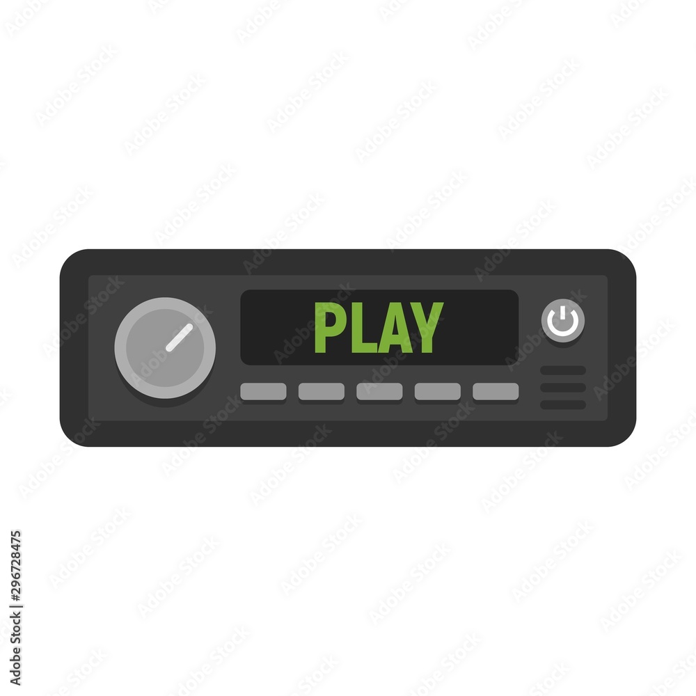 Fm radio car audio icon. Flat illustration of fm radio car audio vector icon for web design Fm radio car audio icon. Flat illustration of fm radio car audio vector icon for web design