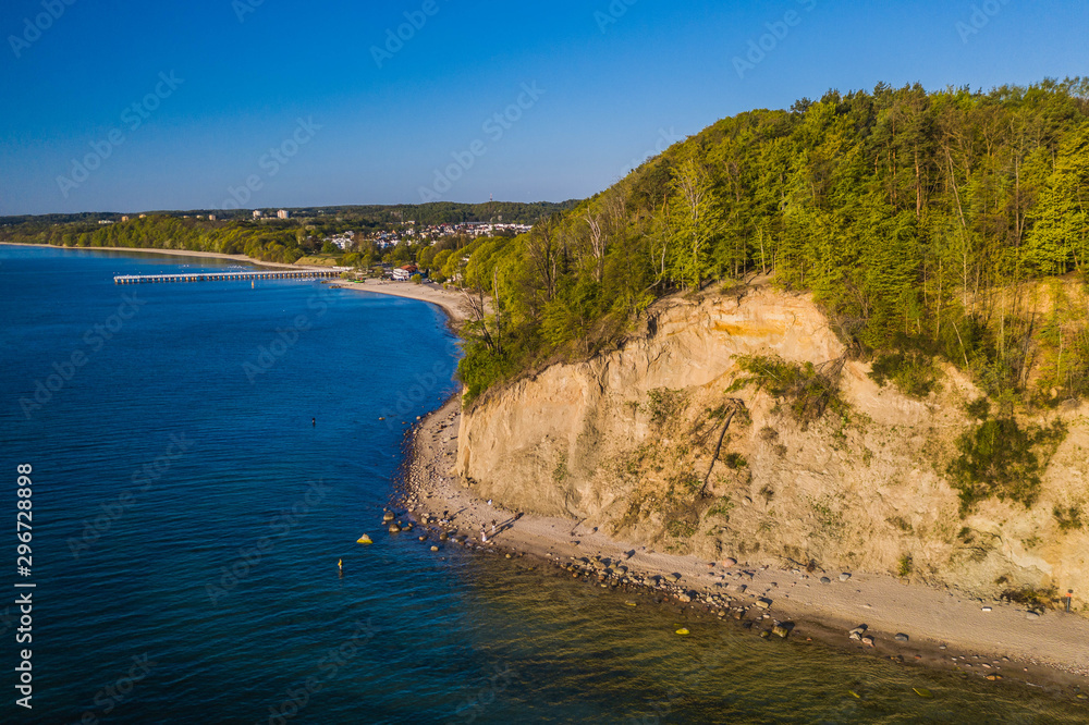 Aerial view on famous Cliff in Gdynia Orlowo.