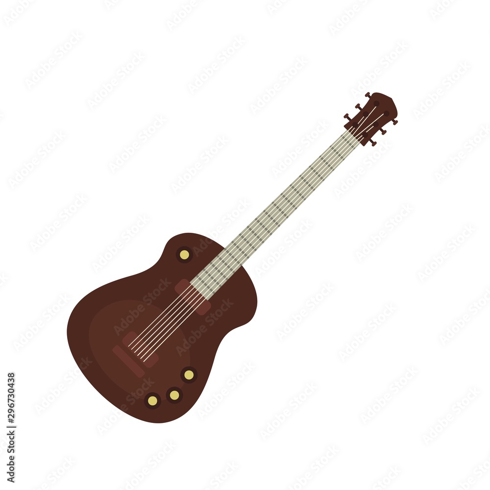 Guitar instrument icon. Flat illustration of guitar instrument vector icon for web design