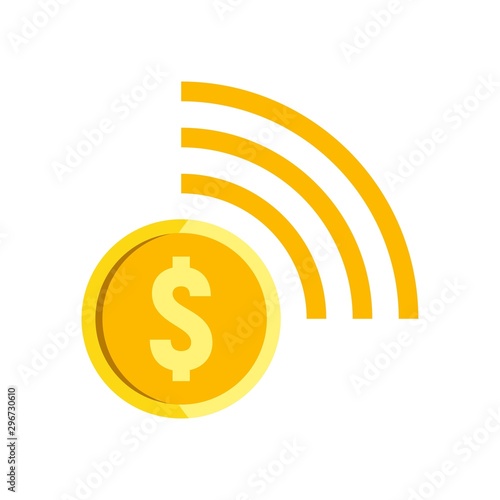 Contactless payment icon. Flat illustration of contactless payment vector icon for web design