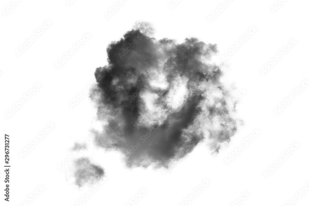 Cloud Isolated on white background,Textured Smoke,Brush Clouds,Abstract black