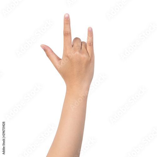 love finger sign isolated on white background with clipping path