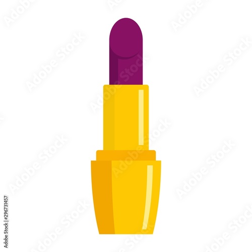 Gold lipstick icon. Flat illustration of gold lipstick vector icon for web design