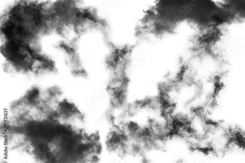 Cloud Isolated on white background,Textured Smoke,Brush Clouds,Abstract black