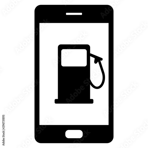Tankstelle und Smartphone