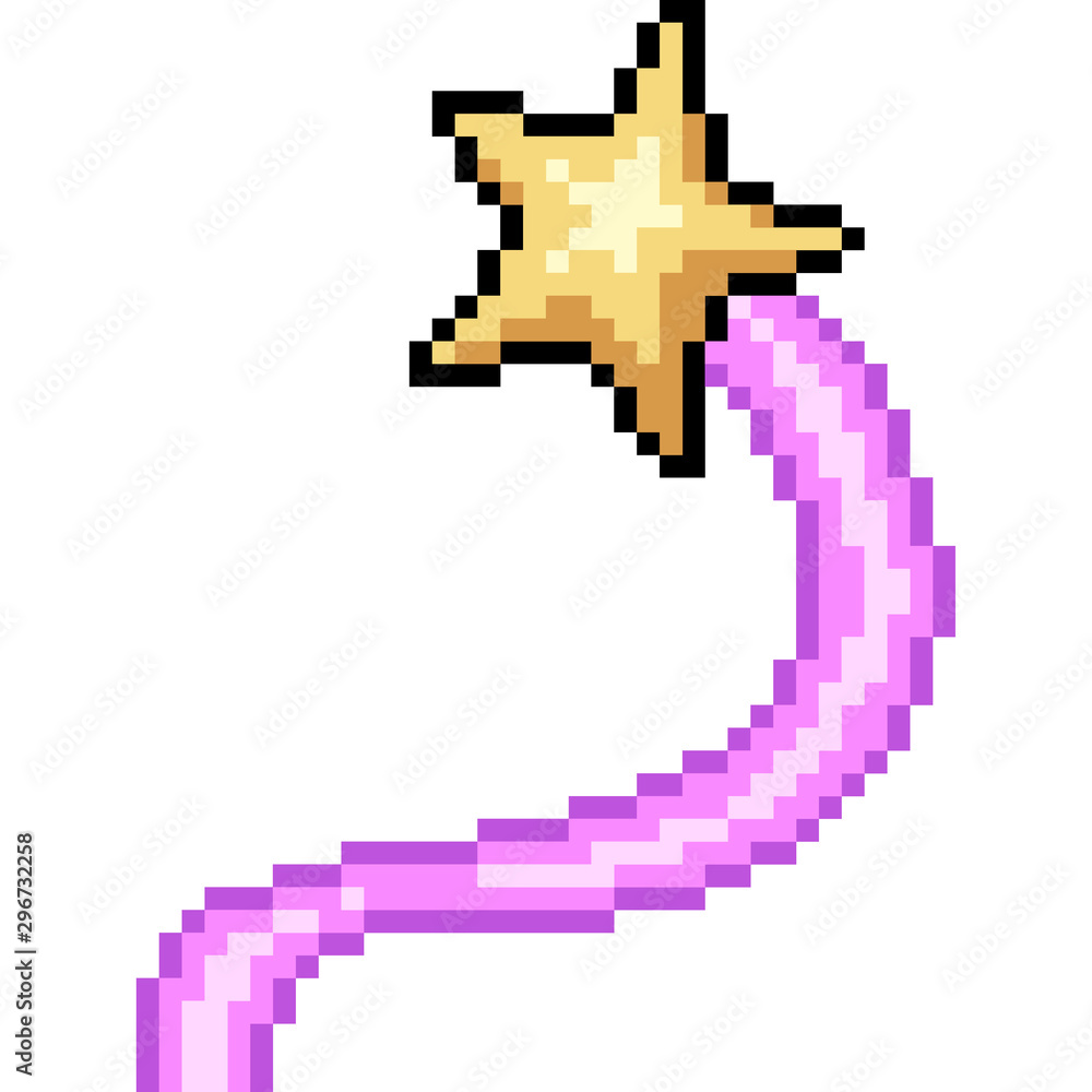 Obraz premium vector pixel art magic star