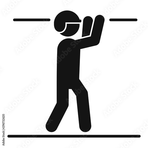 Boy zip line icon. Simple illustration of boy zip line vector icon for web design isolated on white background