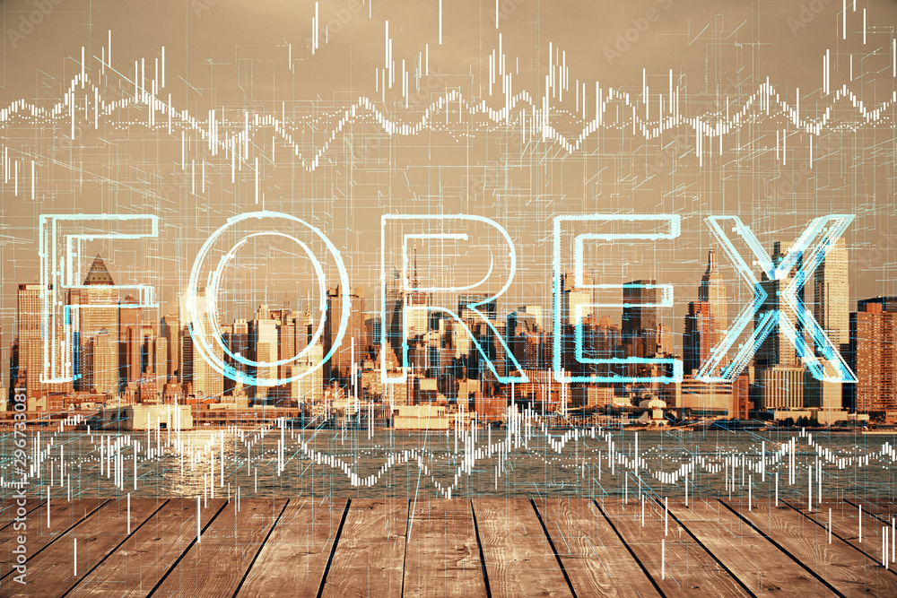 Forex graph on city view with skyscrapers background multi exposure. Financial analysis concept. Forex graph on city view with skyscrapers background multi exposure. Financial analysis concept.