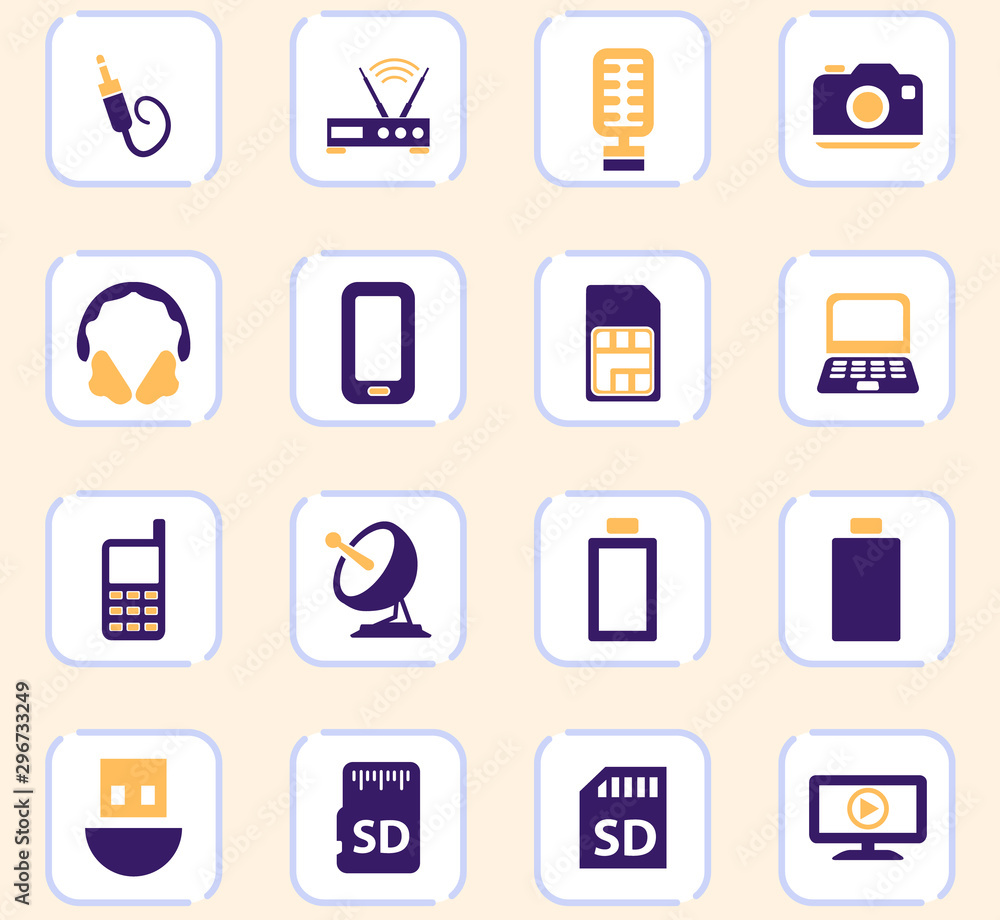 Hi tech icons set Hi tech icons set
