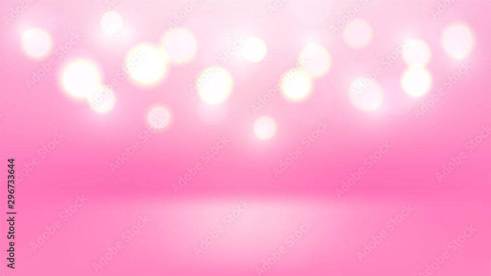 Pink vector background with bokeh
