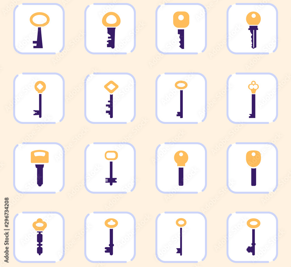 Lock and Key icons set Lock and Key icons set