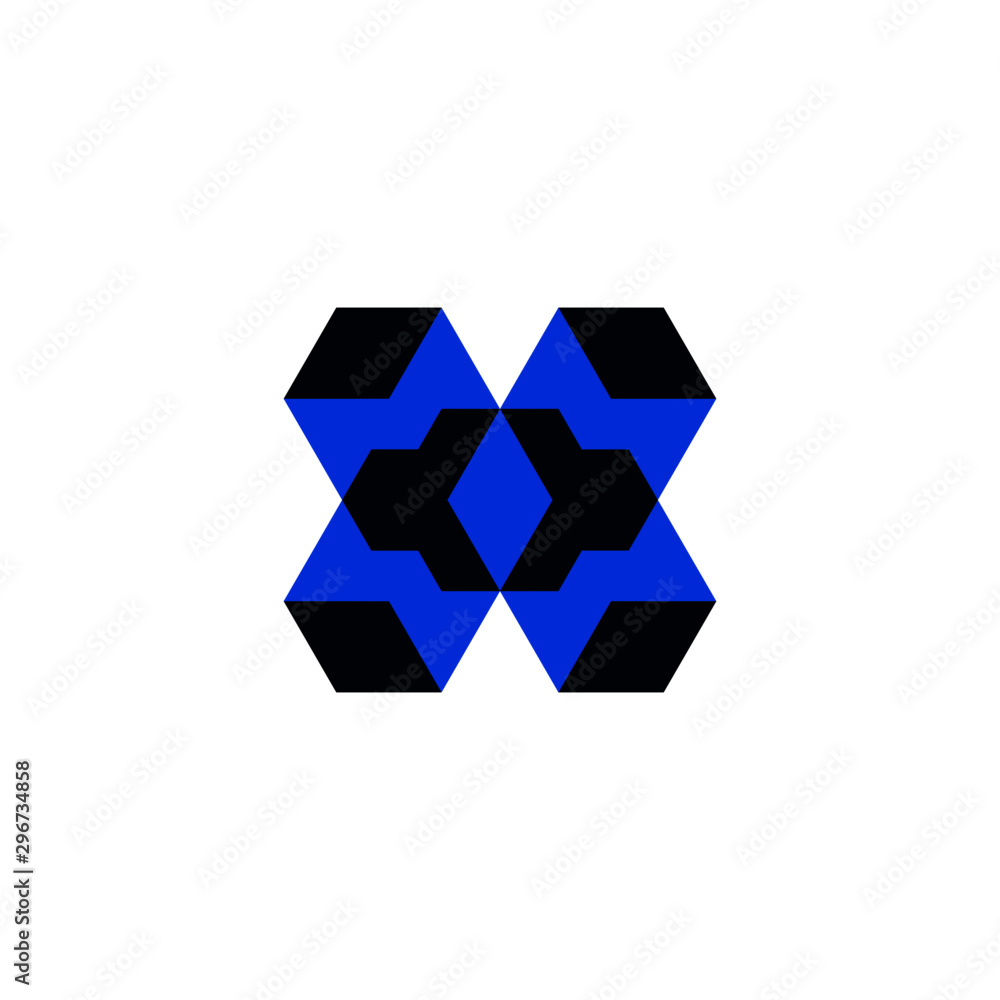 Modern X logo template with Hexagon shape, Letter x cube design, creative letter x .vector Modern X logo template with Hexagon shape, Letter x cube design, creative letter x .vector