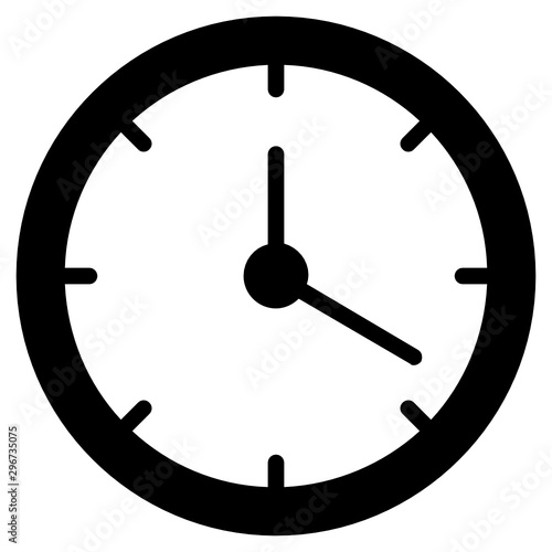 Round Shape Wall Clock Vector Design Icon