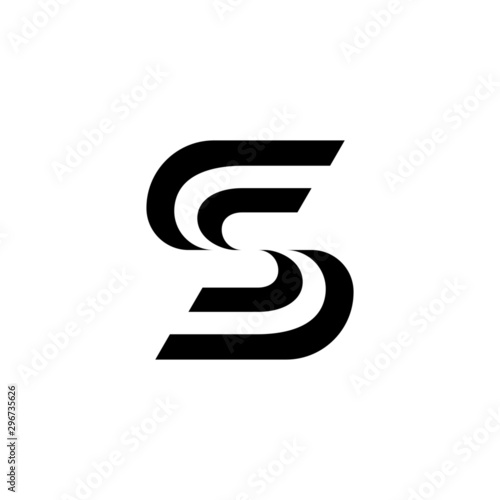 SS Monogram, negative space letter SS icon, logo template .vector