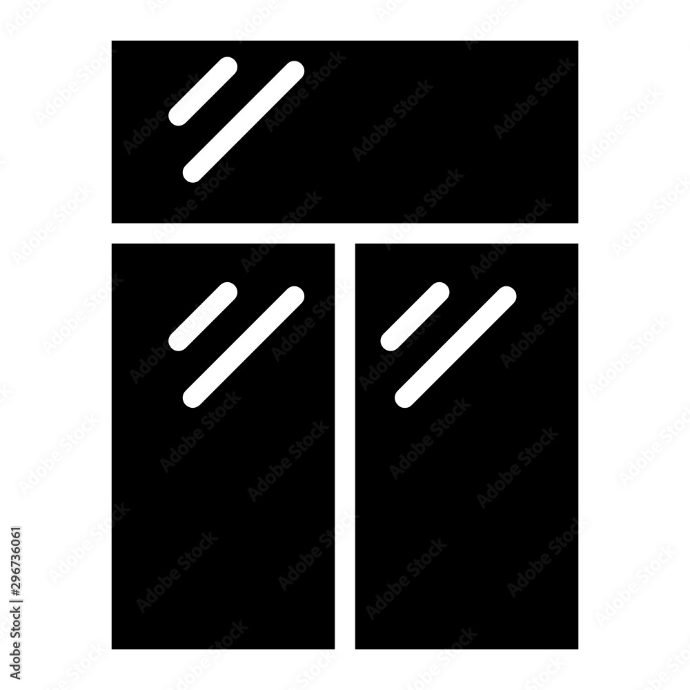 Rectangular Shape Window View Interior Exterior Home Office Vector Icon Rectangular Shape Window View Interior Exterior Home Office Vector Icon
