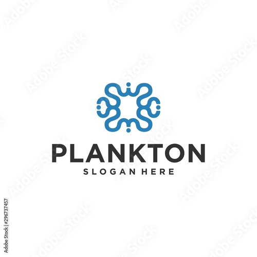 Plankton Line Logo Vector, Abstract Animal Design Logo, Small Animal Logo