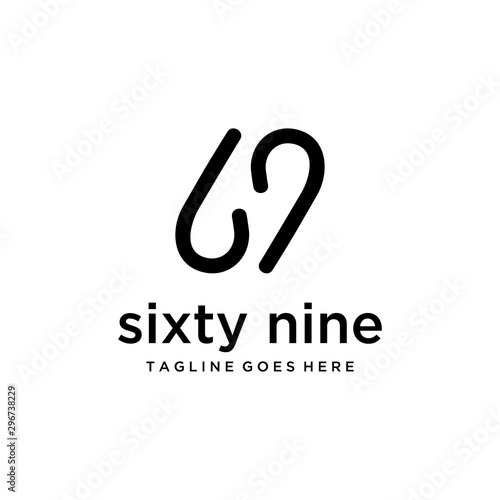 Illustration modern abstract sixty nine infinity logo design