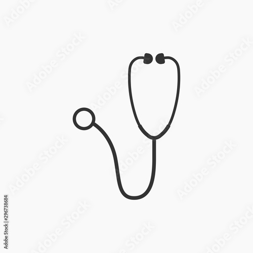 Medical, stethoscope icon. Vector illustration, flat design.