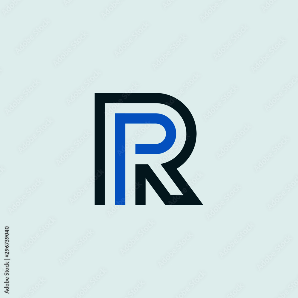 Simple PR Minimalist Initial / Letter RP modern logo design Simple PR Minimalist Initial / Letter RP modern logo design