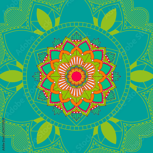 Mandala design in many colors