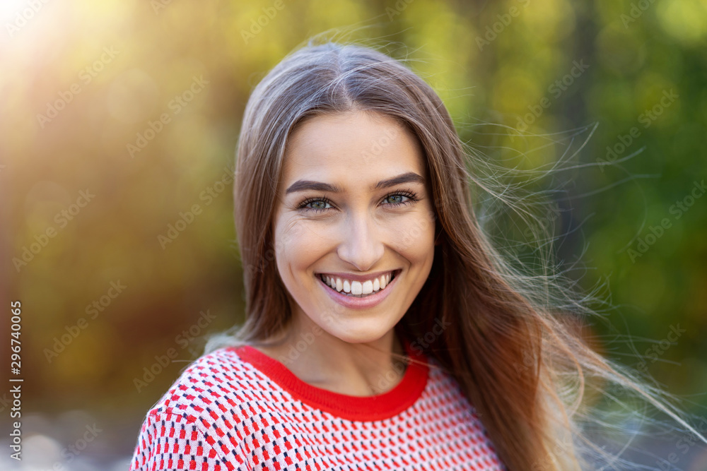 Portrait of beautiful young woman outdoors Portrait of beautiful young woman outdoors