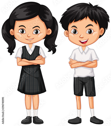 Boy and girl in uniform