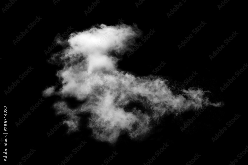 Cloud isolated on black background,Textured Smoke,Brush clouds,Abstract black