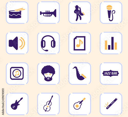 Jazz and Blues icons set