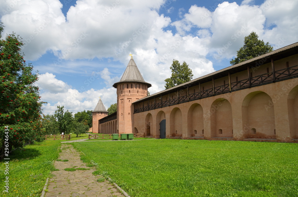 Towers and walls of the Spaso-evfimiev monastery in Suzdal. The Golden ring of Russia