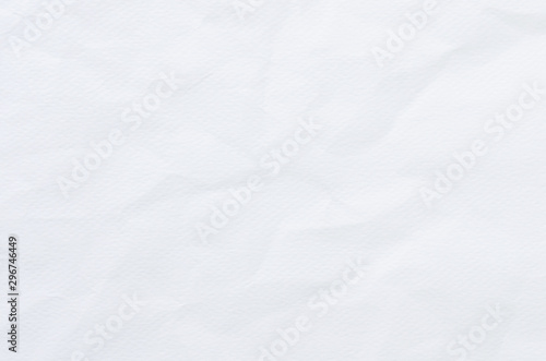 white crumpled paper texture background.