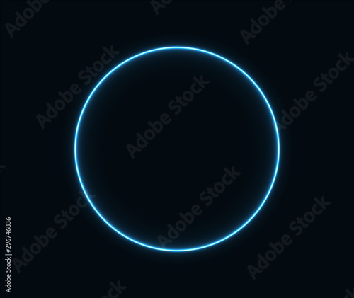 Neon circle glowing geometric figure. EPS 10