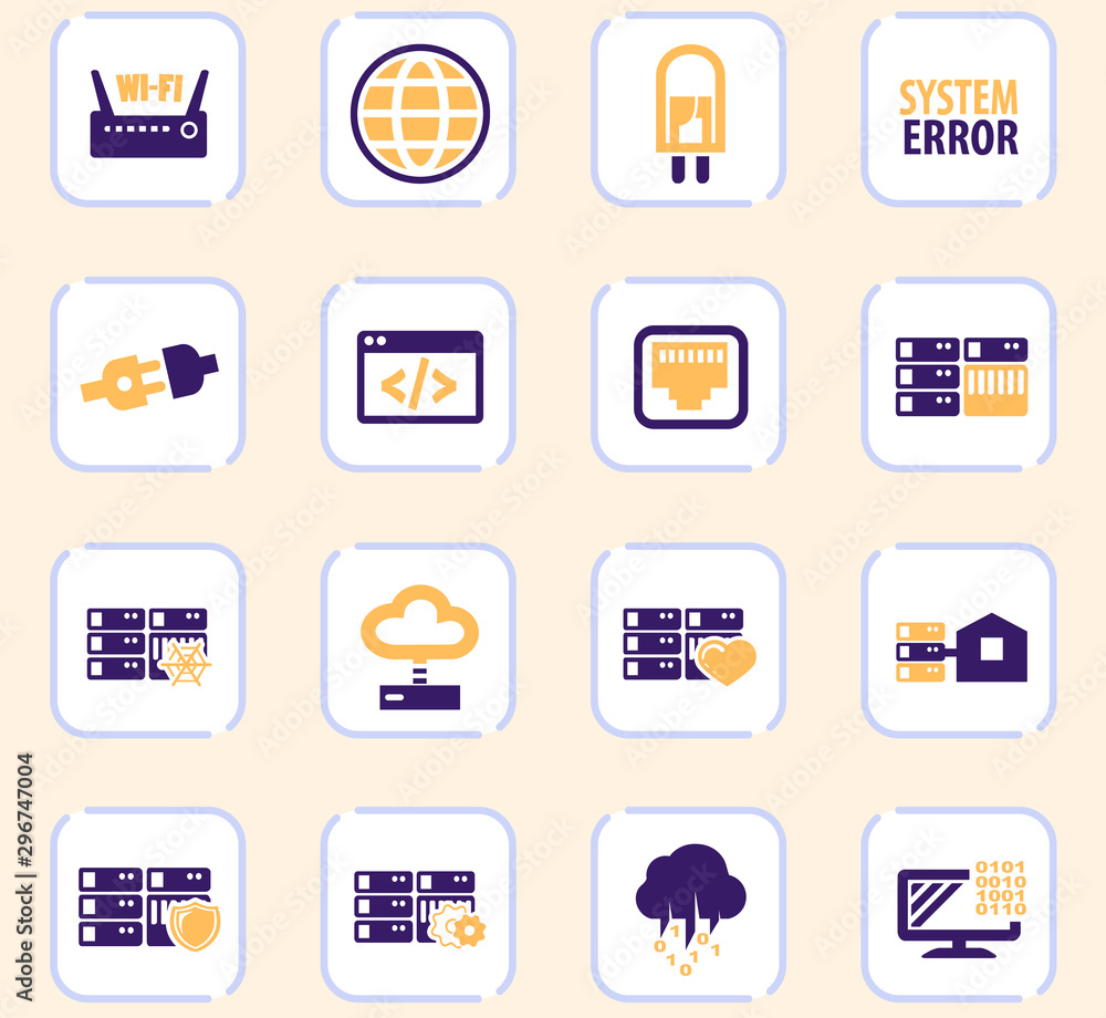Internet, server, network icons set Internet, server, network icons set