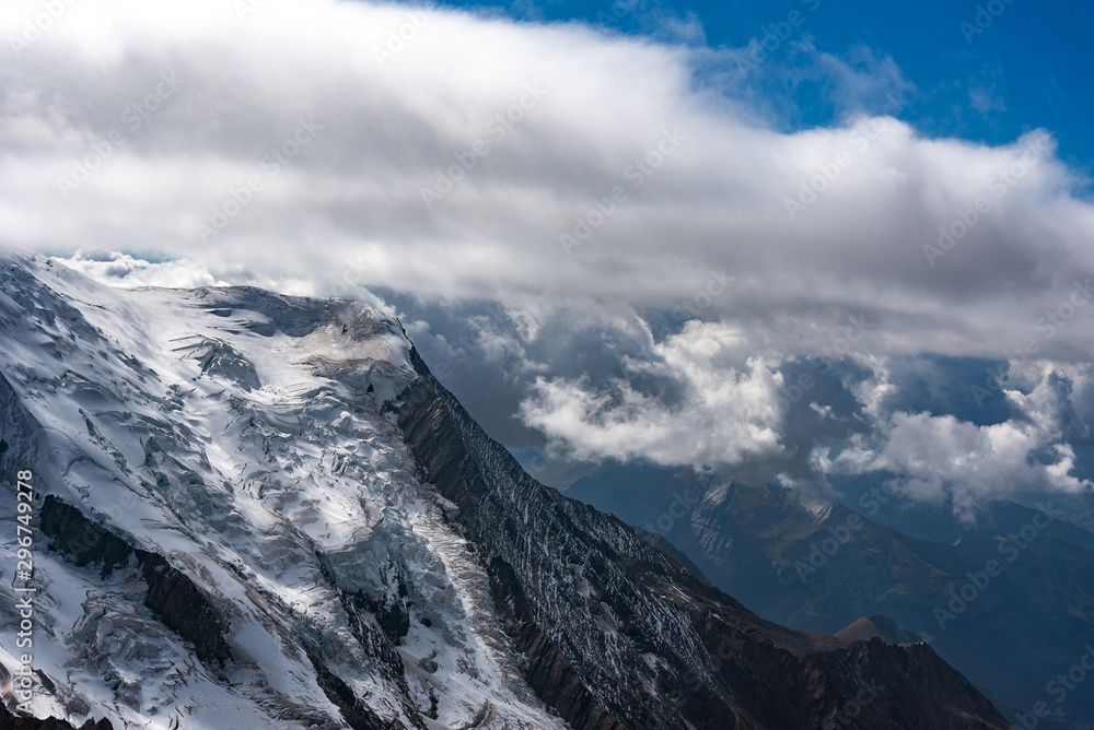 Summits of Alps,  view from Aiguille du Midi.