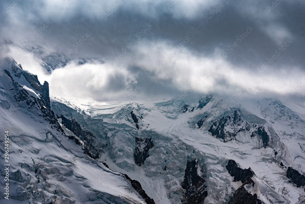 Summits of Alps,  view from Aiguille du Midi.
