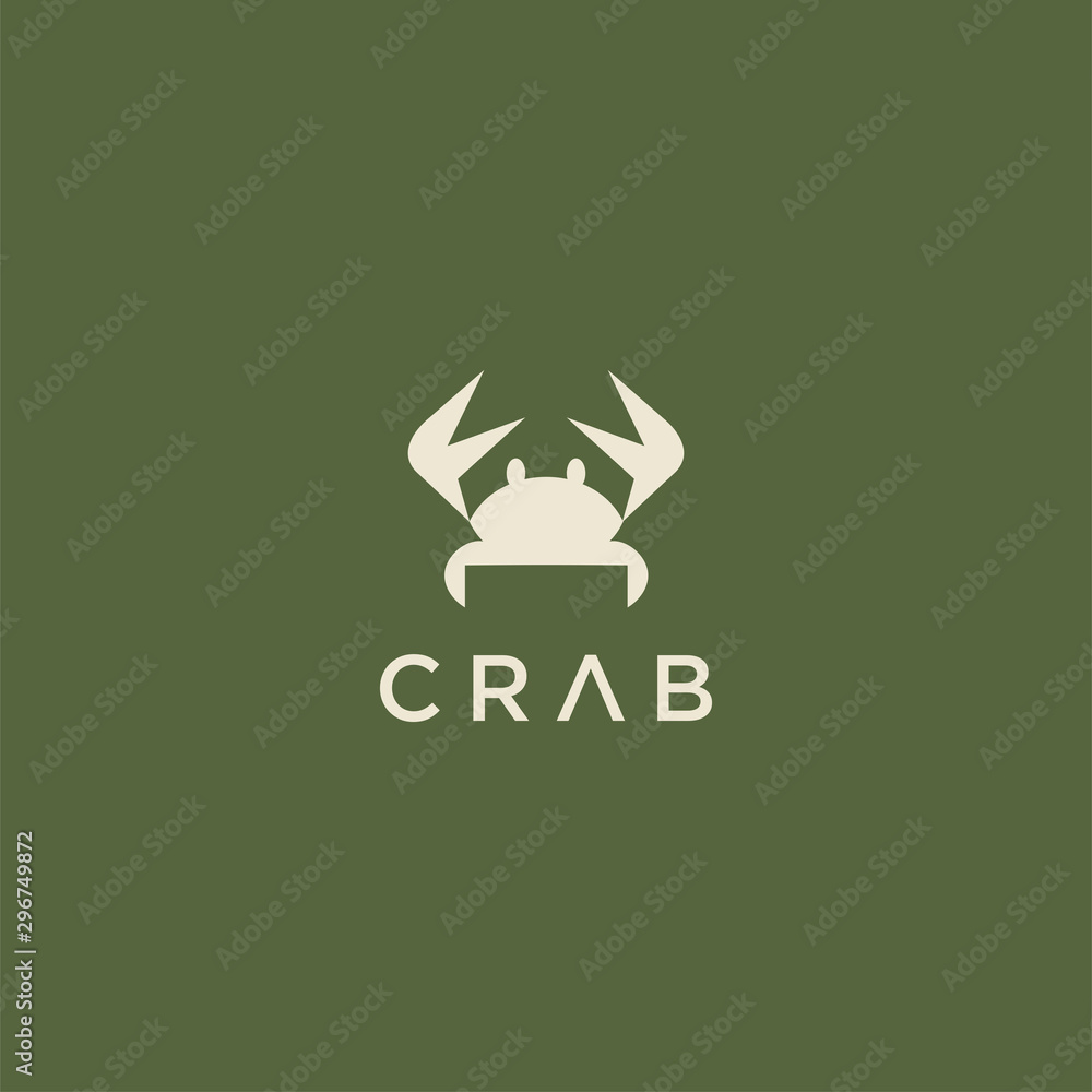 Fototapeta premium crab logo design template.seafood vector logo design