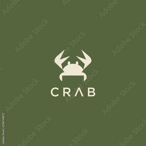 crab logo design template.seafood vector logo design