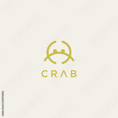crab logo design template.seafood vector logo design