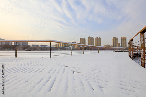 urban architectural landscape in the snow, china © junrong