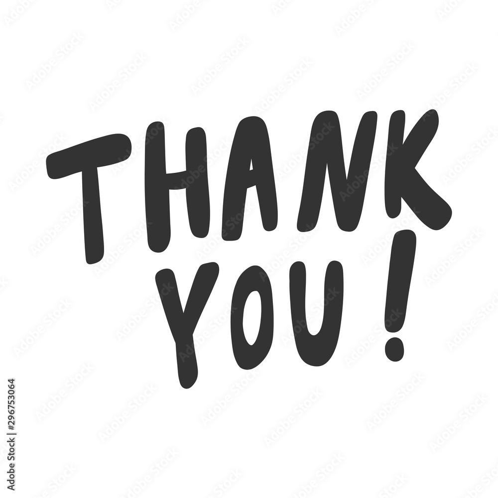 Thank you. Sticker for social media content. Vector hand drawn illustration design. Thank you. Sticker for social media content. Vector hand drawn illustration design.