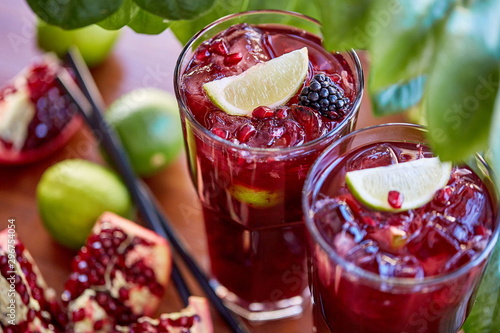 Pomegranate and Lime Lemonade