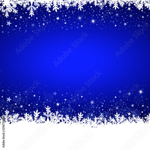 Vektor - Weihnachtlicher Hintergrund - Blau - Schnee - Textfreiraum