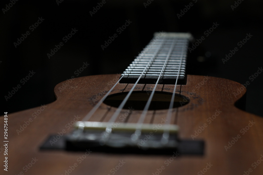 Fototapeta premium Ukulele photo in the dark