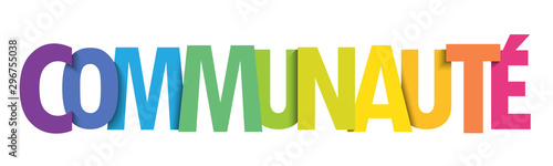Bannière typographique vecteur colorée COMMUNAUTE