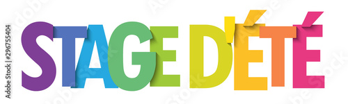 Bannière typographique vecteur colorée STAGE D'ETE