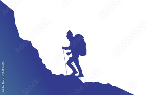 silhouette, sagoma, trekking, escursionista,  esploratore