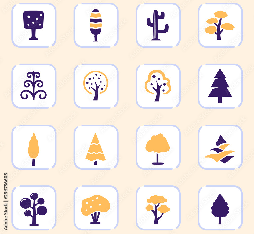 Tree icons set Tree icons set