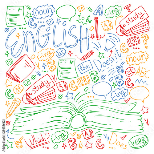 Language school for adult, kids. English courses, class.