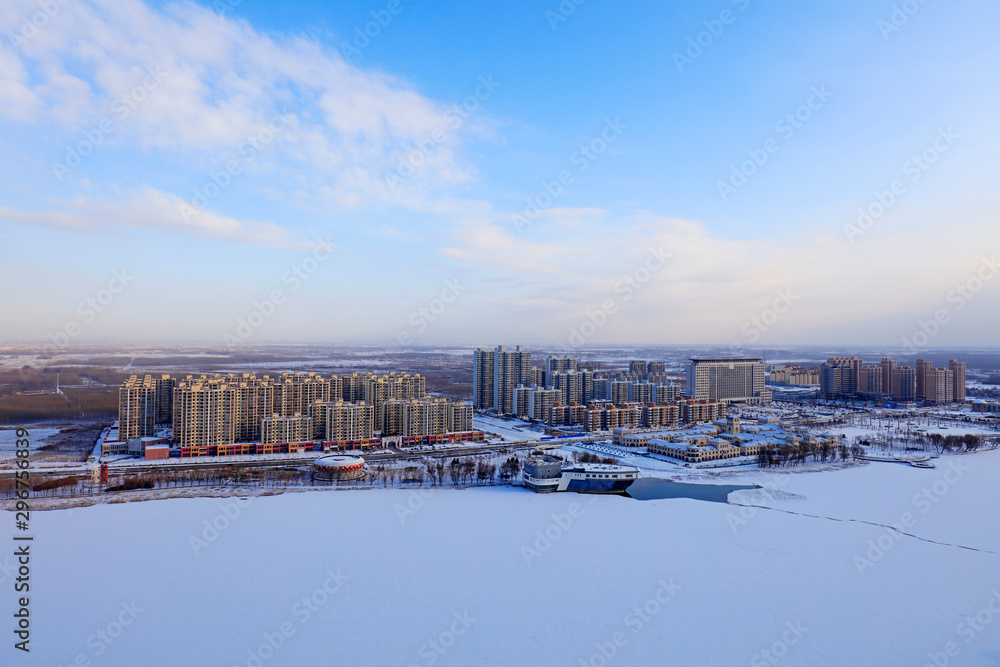 Snow scene in the city, China