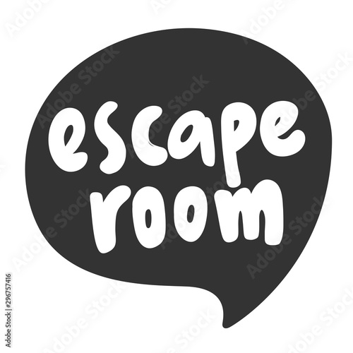 Escape room. Sticker for social media content. Vector hand drawn illustration design. 