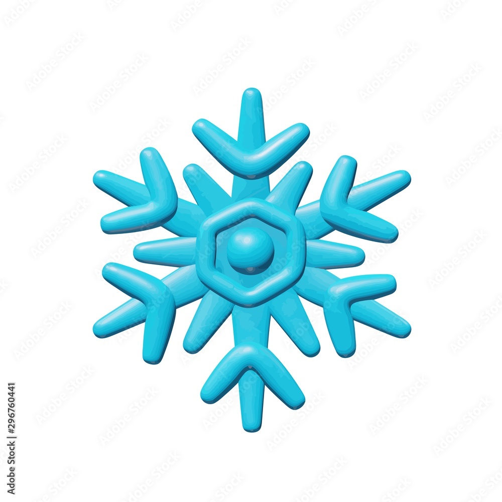 Plastic cold snowflake model, season vector design Plastic cold snowflake model, season vector design